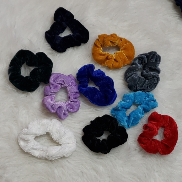 Accessories - 5/$25 New velvet scrunchies bundle of 10